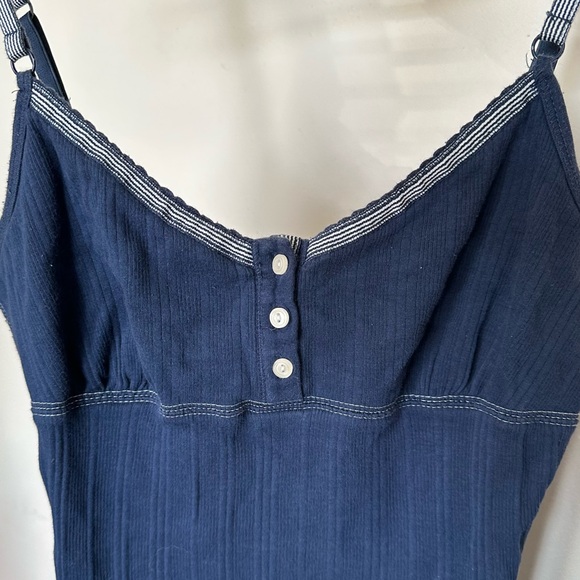 Y2K Aeropostale Lace Trim Henley Babydoll Cami Tank Top Size Medium - Picture 4 of 6